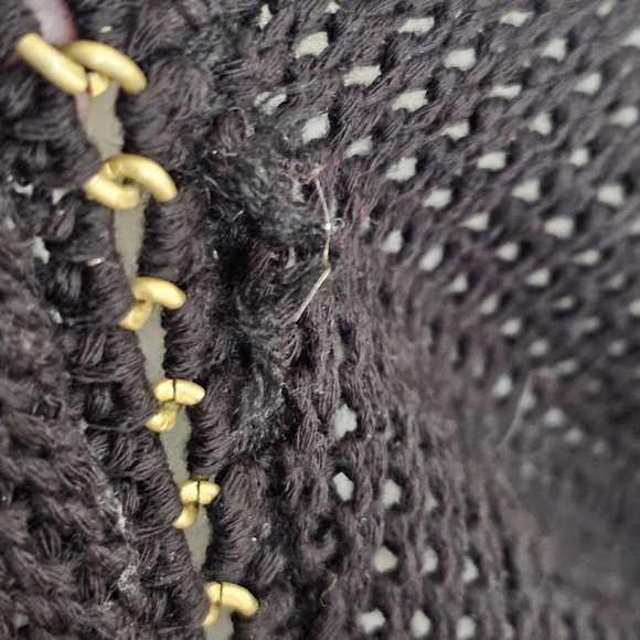 Love Stitch Net Weave Crotchet Sweater Black Size S - Picture 4 of 13